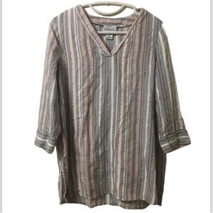 Liz Claiborne size medium striped pastel blouse